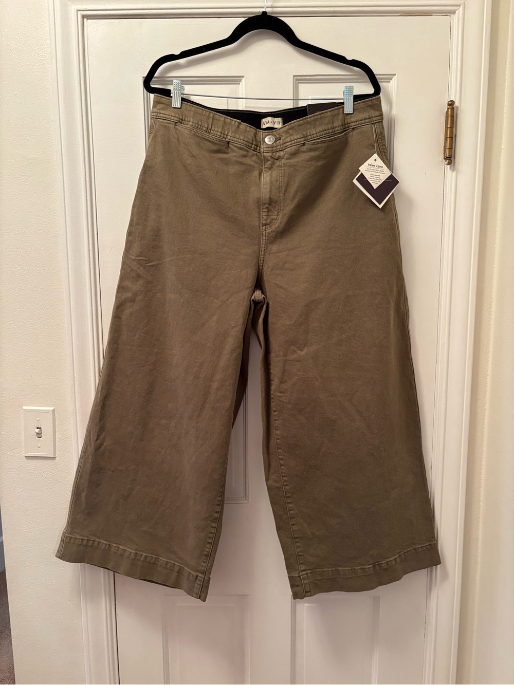 Ava & Viv Women’s Olive High Rise Wide Leg Size 17